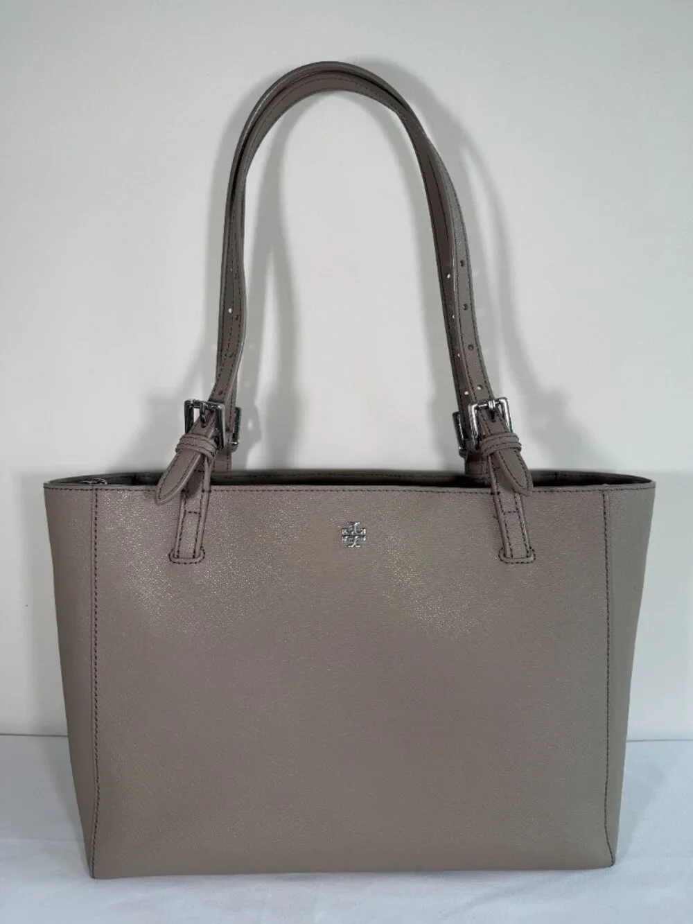 TORY BURCH York Buckle Taupe Leather Tote and Matching Wallet